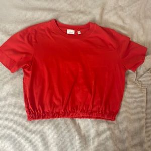 Red Wilfred cropped tee elastic cinch